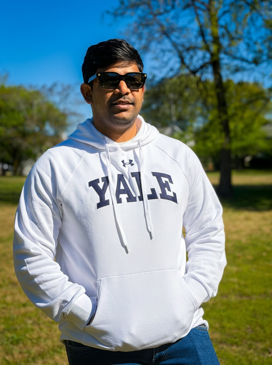 Vishnu Kiritee Guttikonda on Yale campus