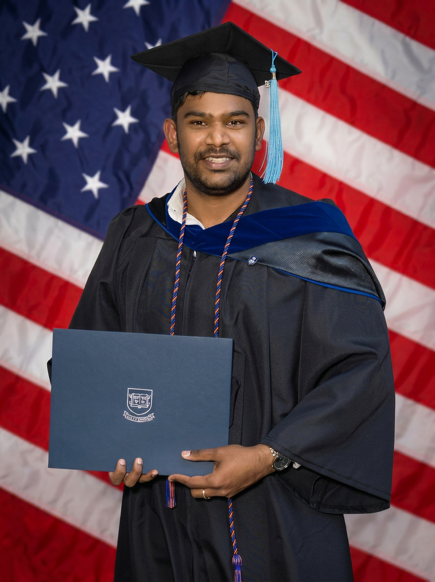 Vishnu Kiritee Guttikonda — Master's commencement with diploma